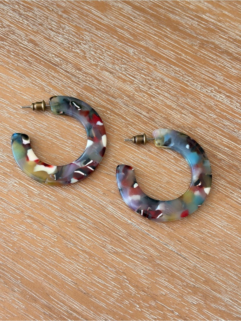 MACHETE Multicolor Italian Acetate Hoop Earrings